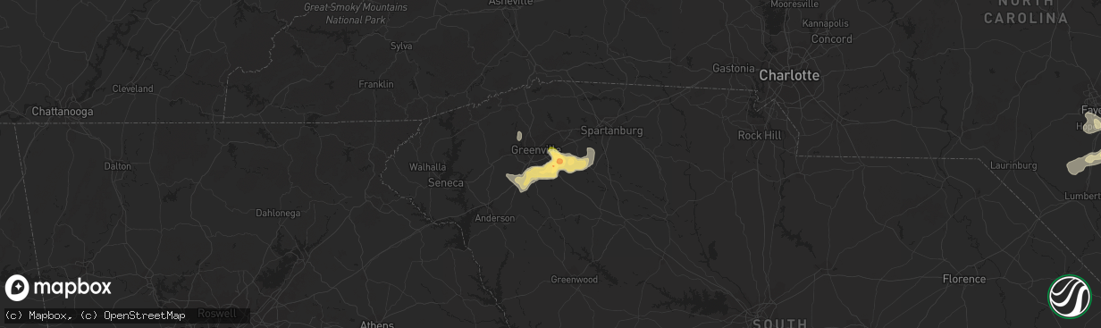 Hail map in Mauldin, SC on June 9, 2015