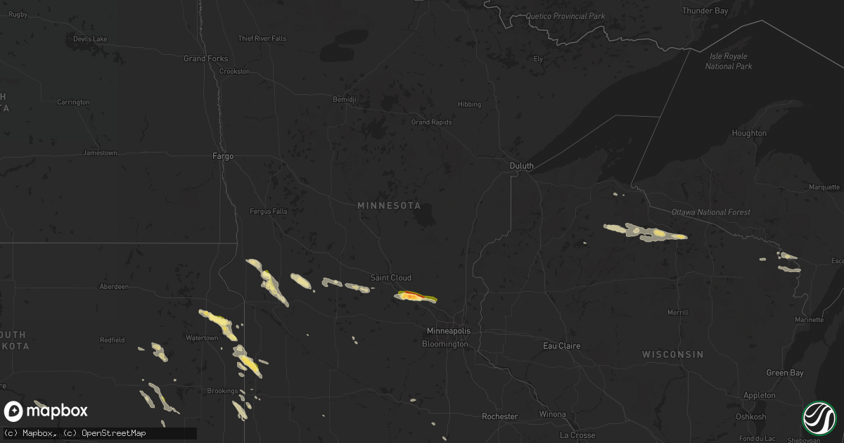 Hail map in Minnesota on June 9, 2015