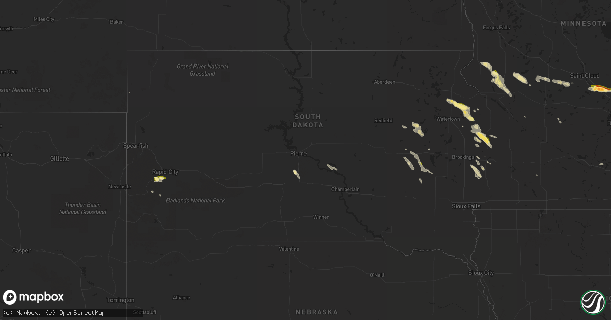Hail map in South Dakota on June 9, 2015