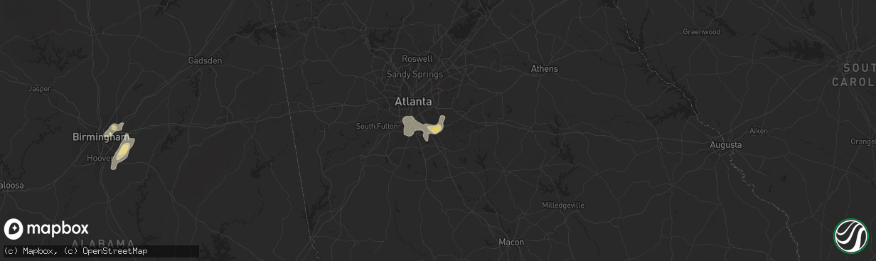 Hail map in Stockbridge, GA on June 9, 2015