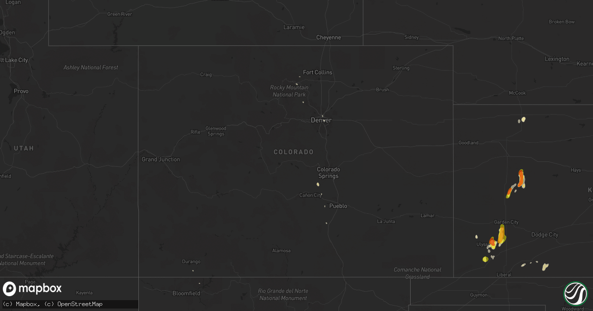 Hail map in Colorado on June 9, 2016