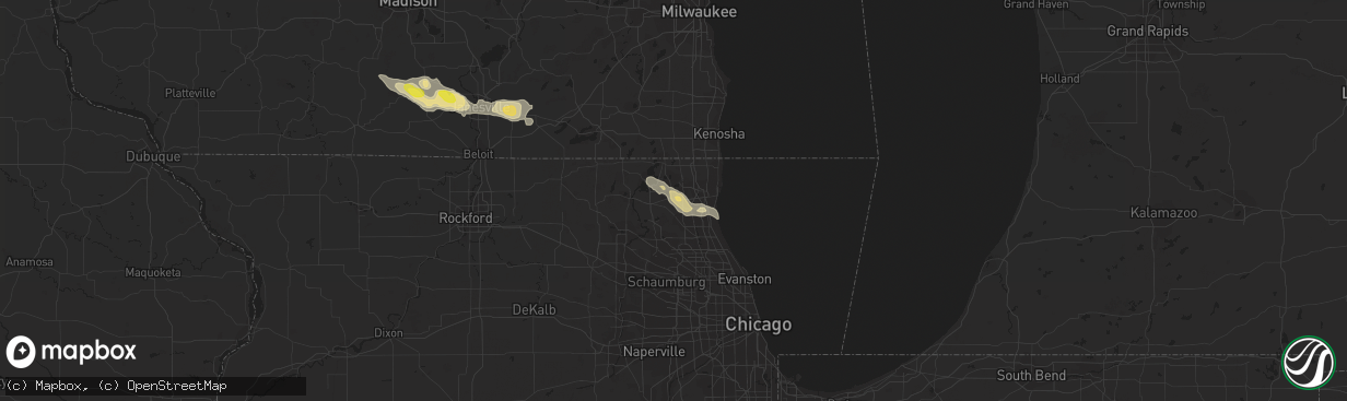 Hail map in Grayslake, IL on June 9, 2016