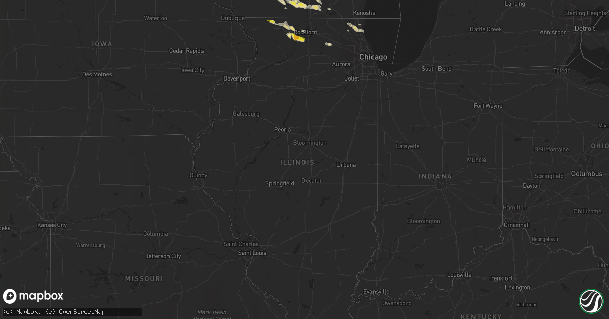 Hail map in Illinois on June 9, 2016