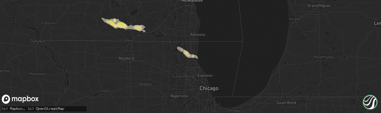 Hail map in Libertyville, IL on June 9, 2016