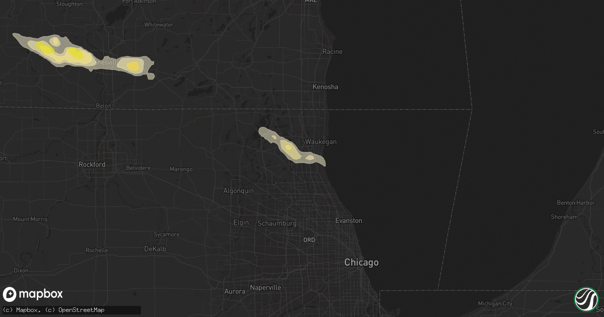 Hail map in Libertyville, IL on June 9, 2016