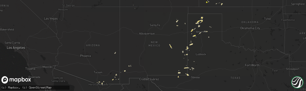 Hail map in New Mexico on June 9, 2016