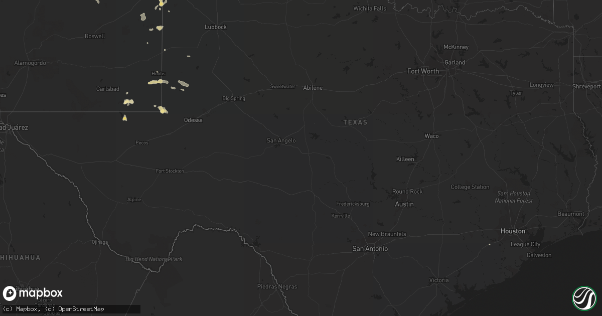 Hail map in Texas on June 9, 2016