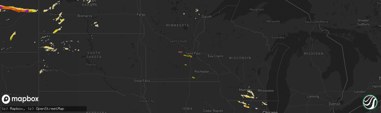 Hail map on June 9, 2016