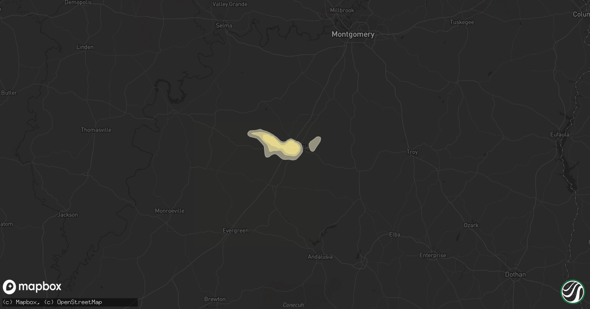 Hail map in Greenville, AL on June 9, 2018