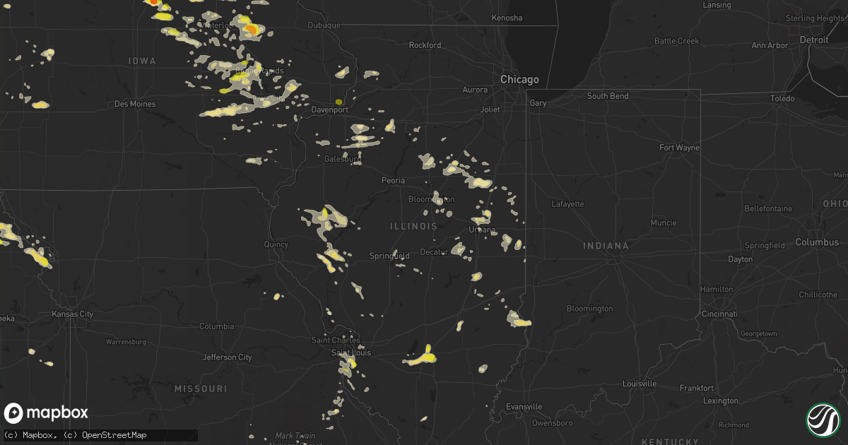 Hail map in Illinois on June 9, 2018