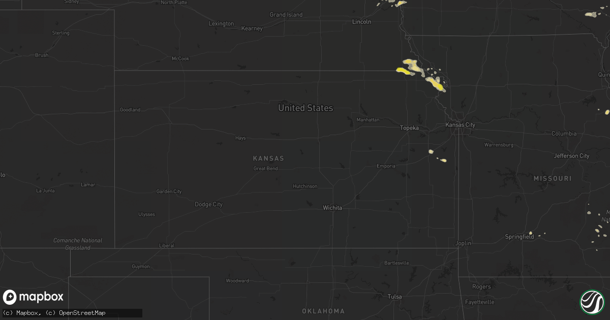 Hail map in Kansas on June 9, 2018