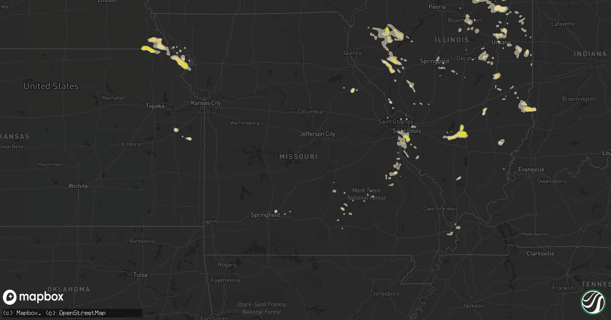 Hail map in Missouri on June 9, 2018