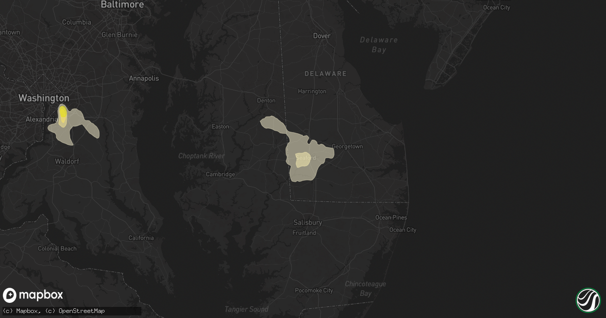 Hail map in Seaford, DE on June 9, 2018