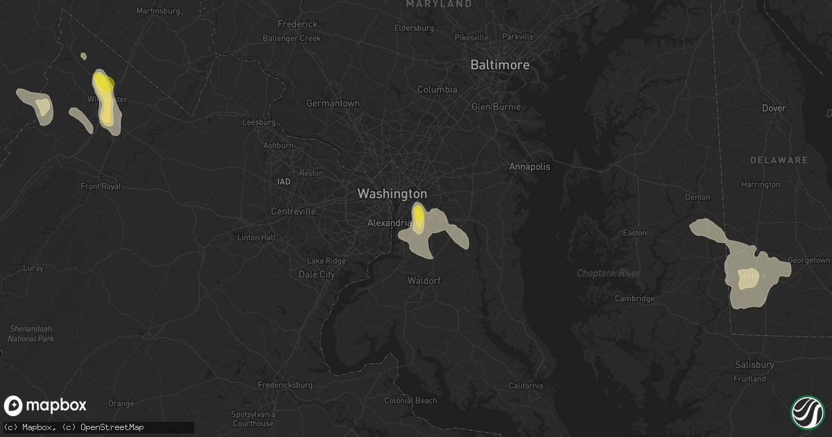 Hail map in Temple Hills, MD on June 9, 2018