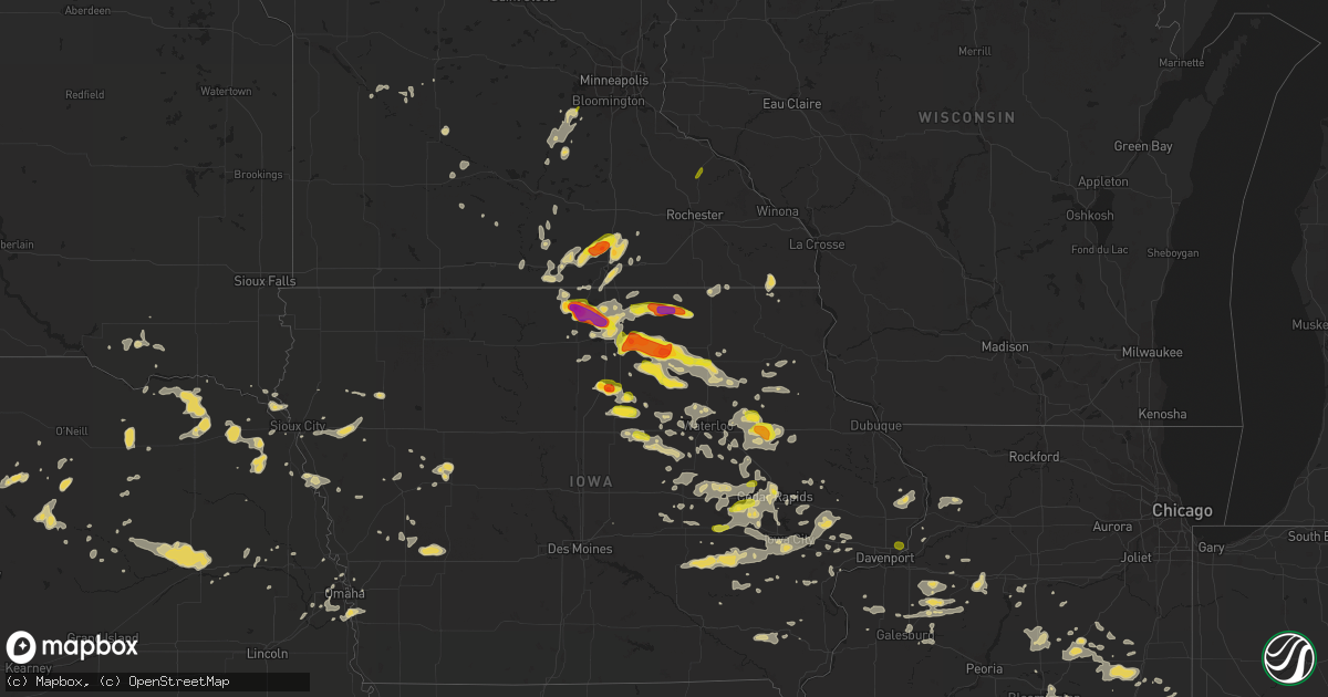 Hail map on June 9, 2018