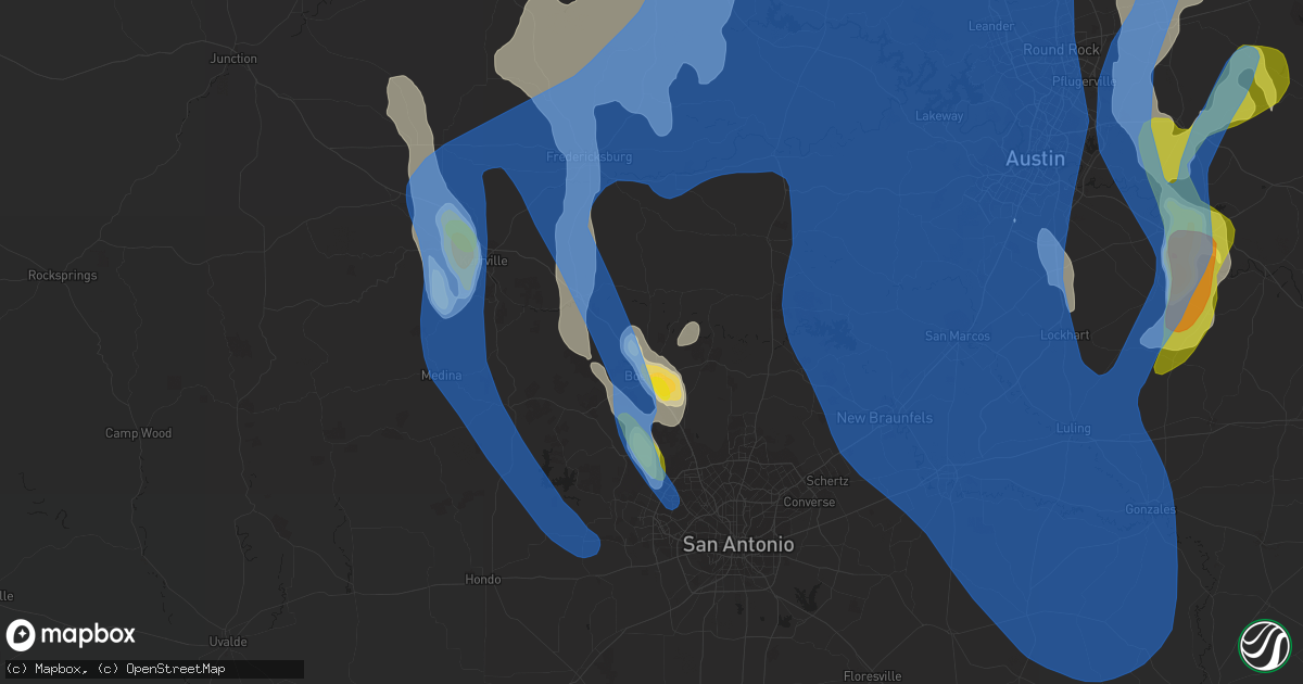 Hail map in Boerne, TX on June 9, 2019