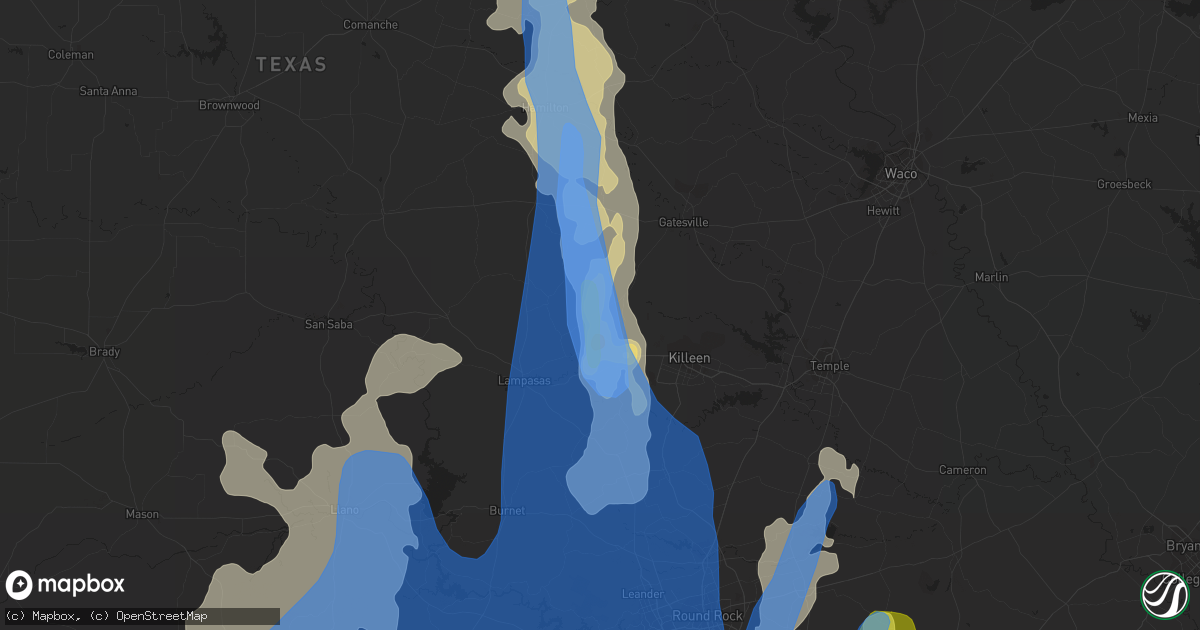 Hail map in Copperas Cove, TX on June 9, 2019