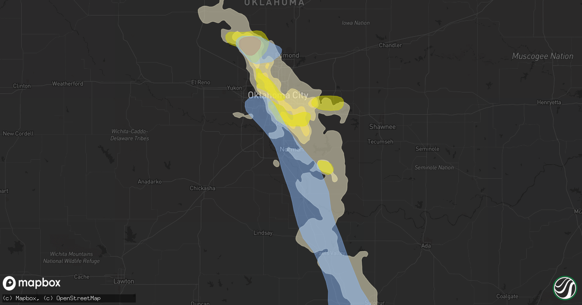 Hail map in Norman, OK on June 9, 2019
