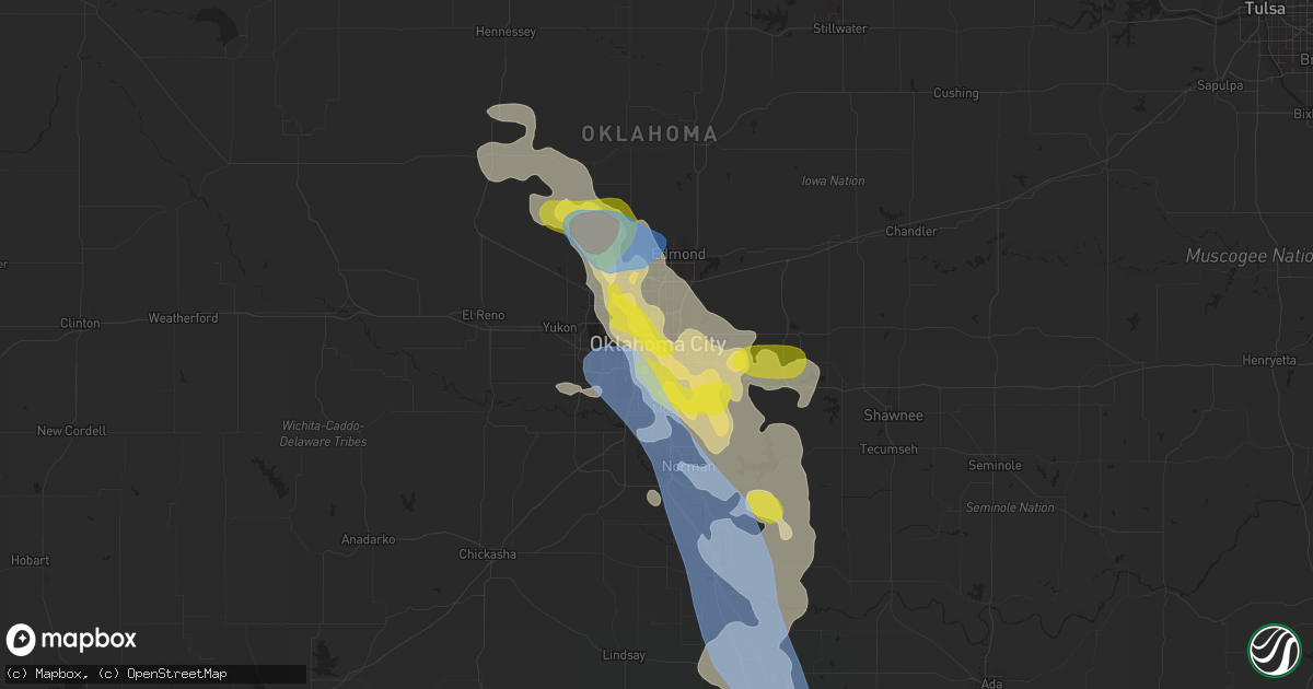Hail map in Oklahoma City, OK on June 9, 2019