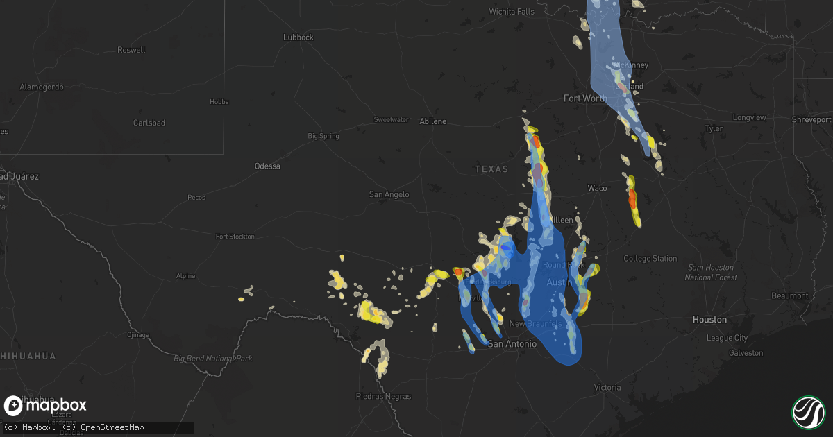 Hail map in Texas on June 9, 2019