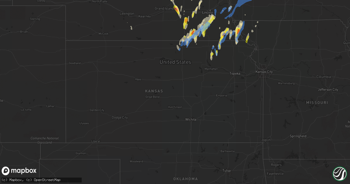 Hail map in Kansas on June 9, 2020