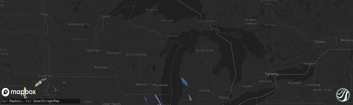 Hail map in Michigan on June 9, 2020