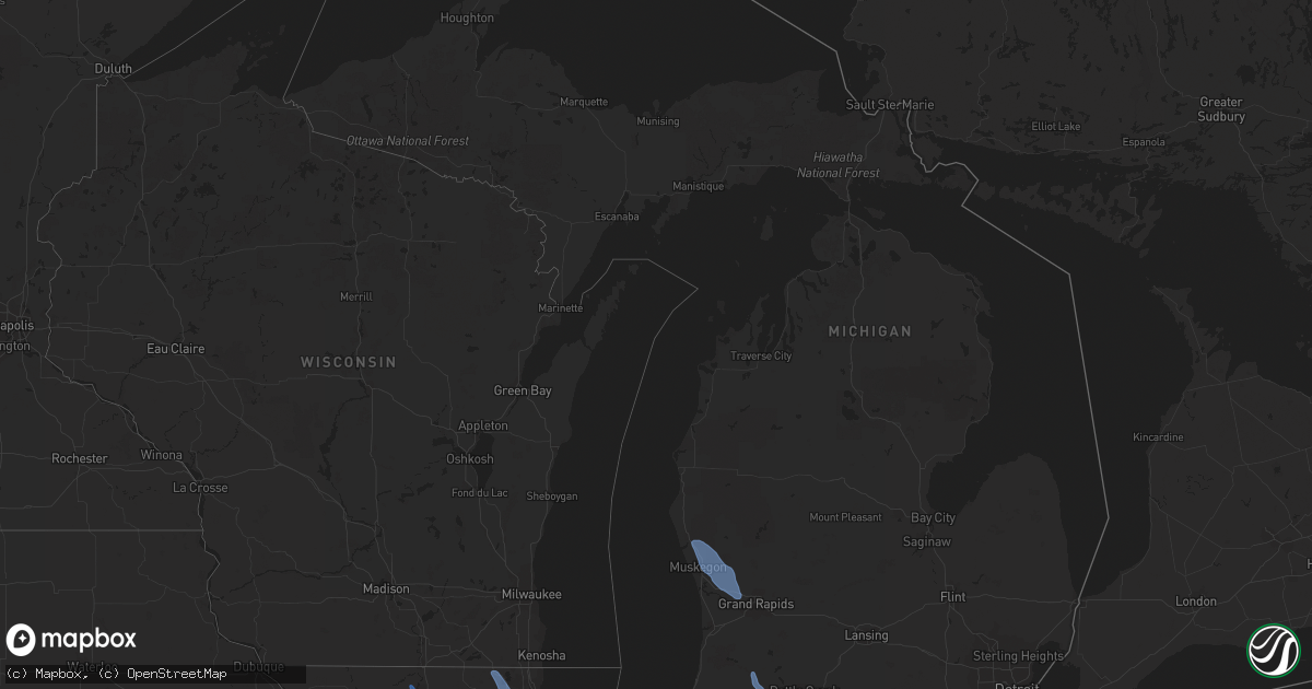 Hail map in Michigan on June 9, 2020