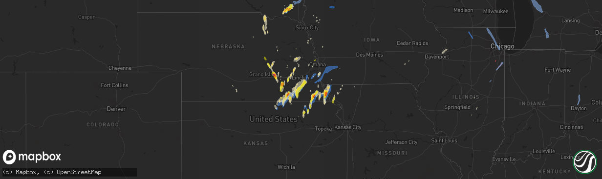 Hail map on June 9, 2020