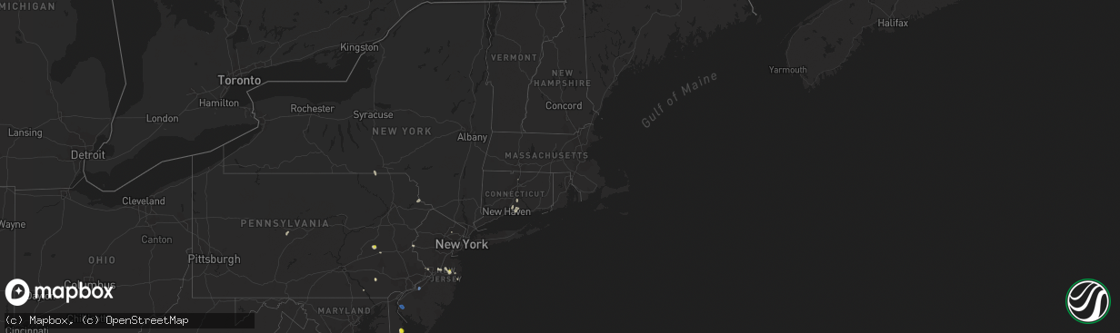 Hail map in Connecticut on June 9, 2021