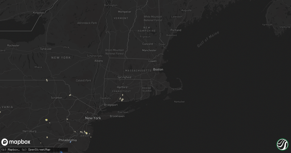 Hail map in Connecticut on June 9, 2021