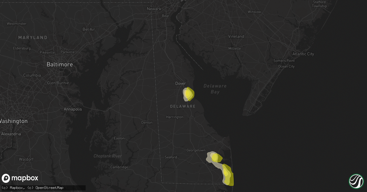 Hail map in Magnolia, DE on June 9, 2021