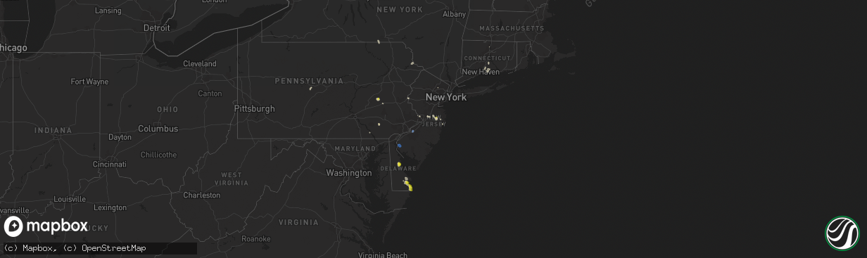 Hail map in New Jersey on June 9, 2021