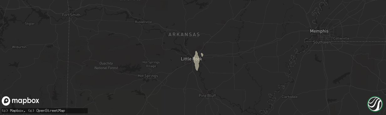 Hail map in North Little Rock, AR on June 9, 2021