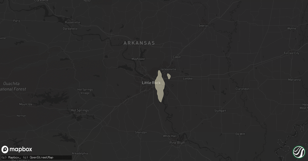 Hail map in North Little Rock, AR on June 9, 2021