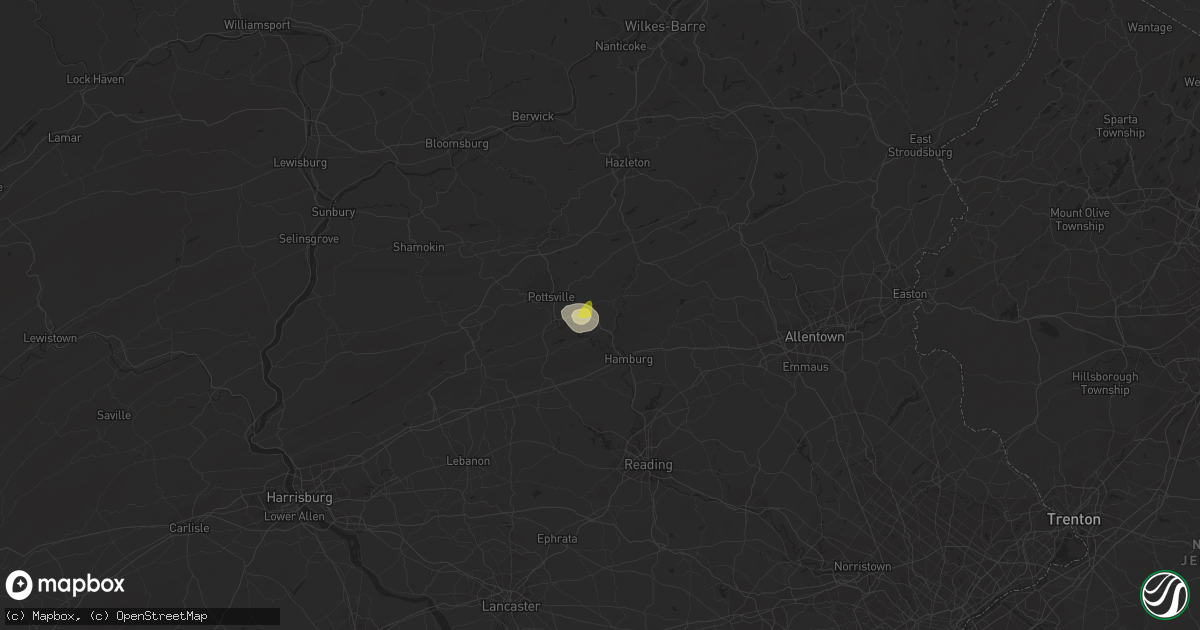 Hail map in Orwigsburg, PA on June 9, 2021
