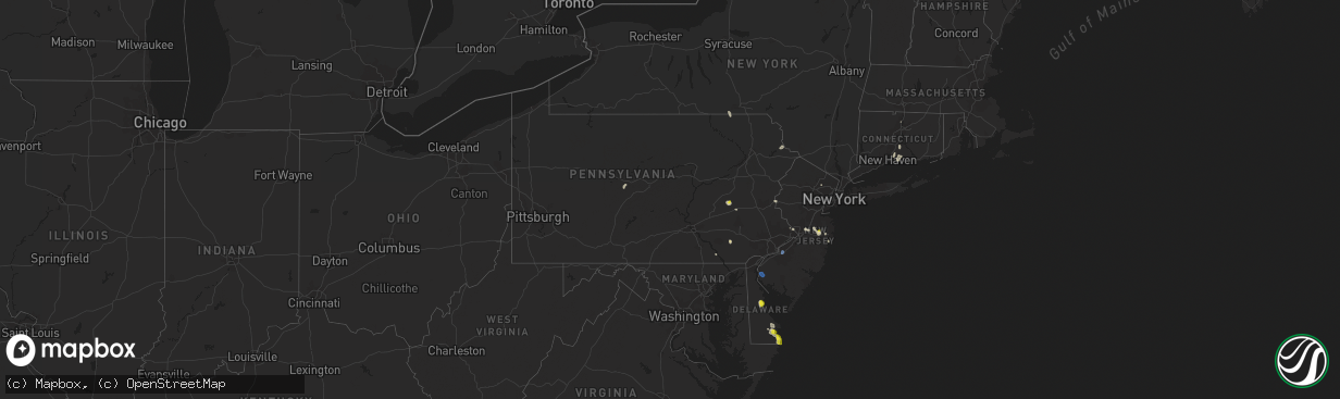 Hail map in Pennsylvania on June 9, 2021