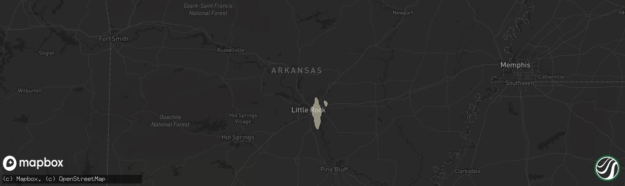 Hail map in Sherwood, AR on June 9, 2021