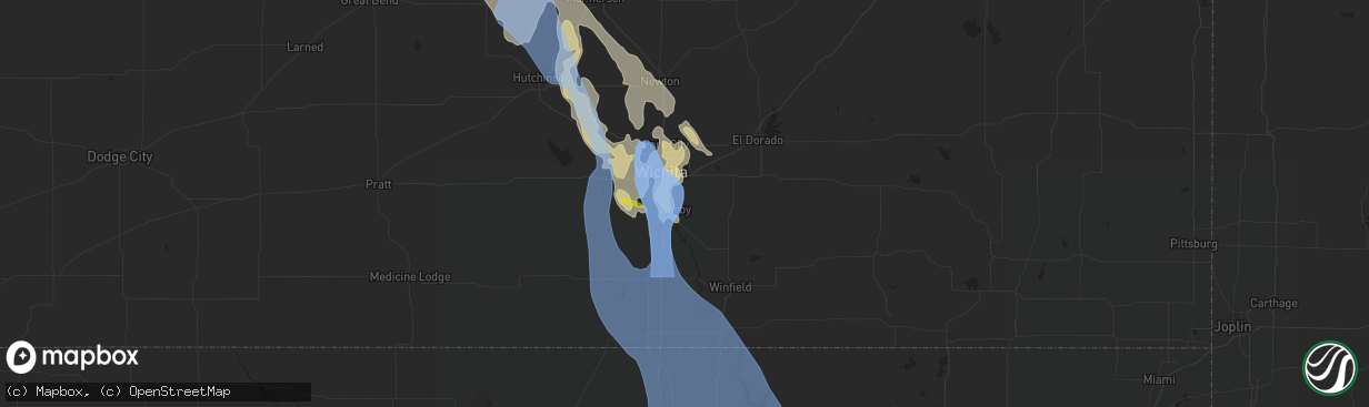 Hail map in Derby, KS on June 9, 2022