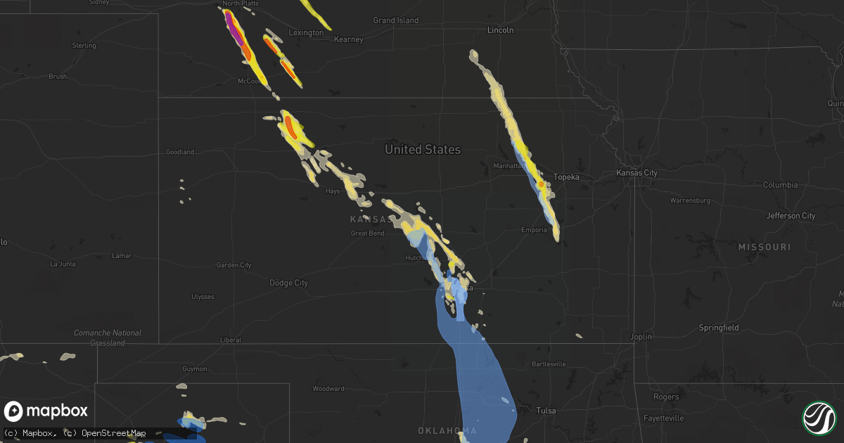 Hail map in Kansas on June 9, 2022