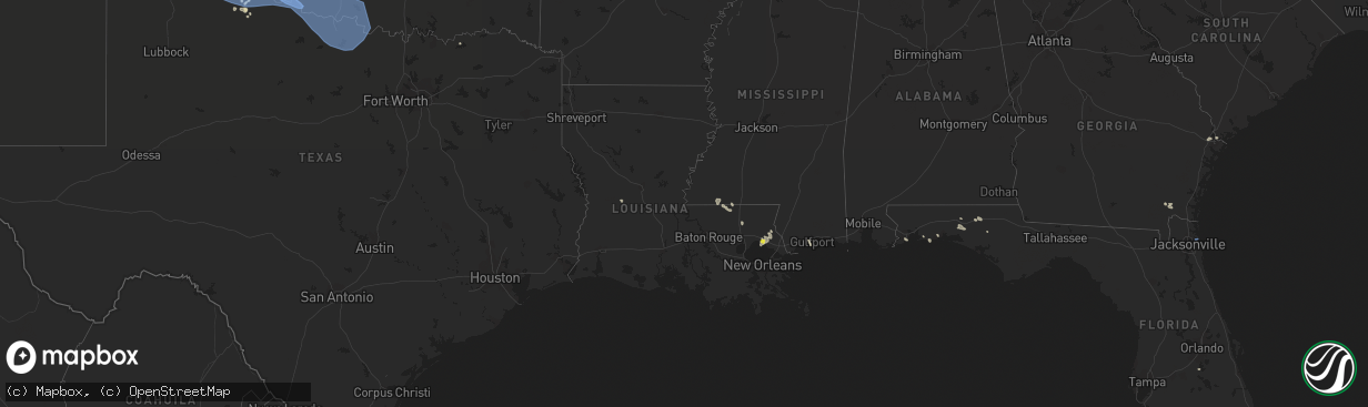 Hail map in Louisiana on June 9, 2022