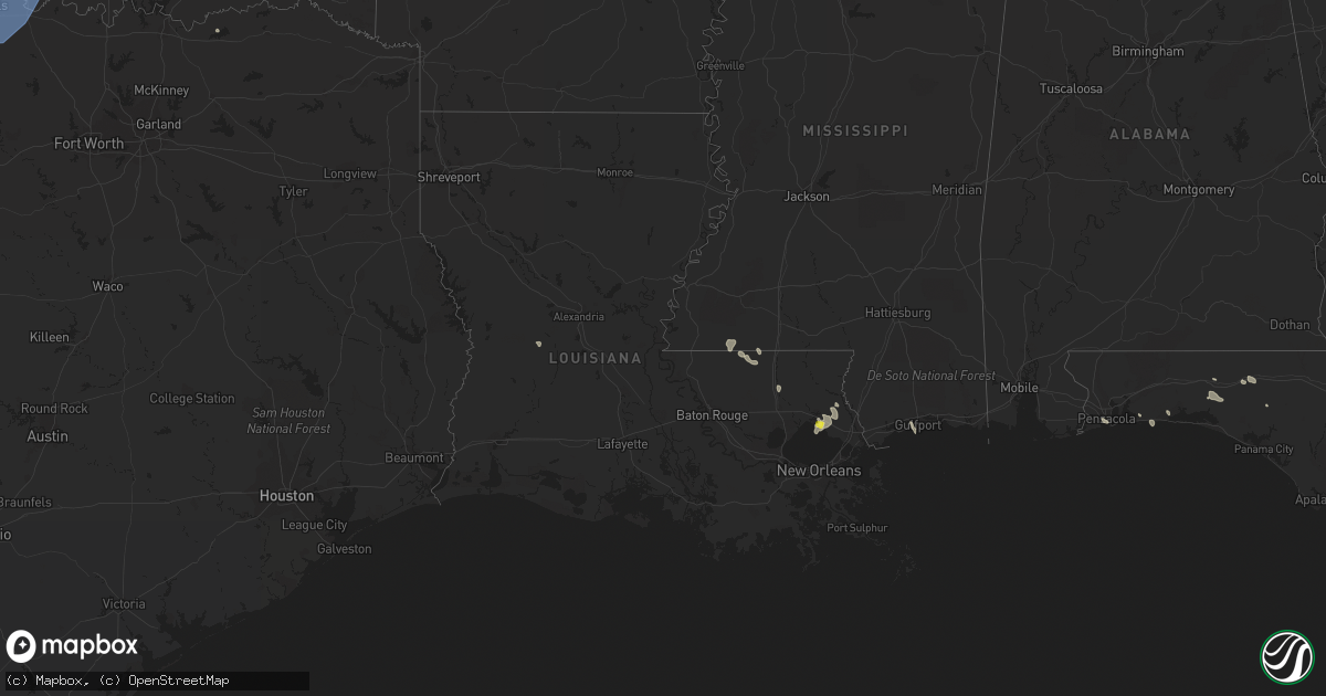 Hail map in Louisiana on June 9, 2022