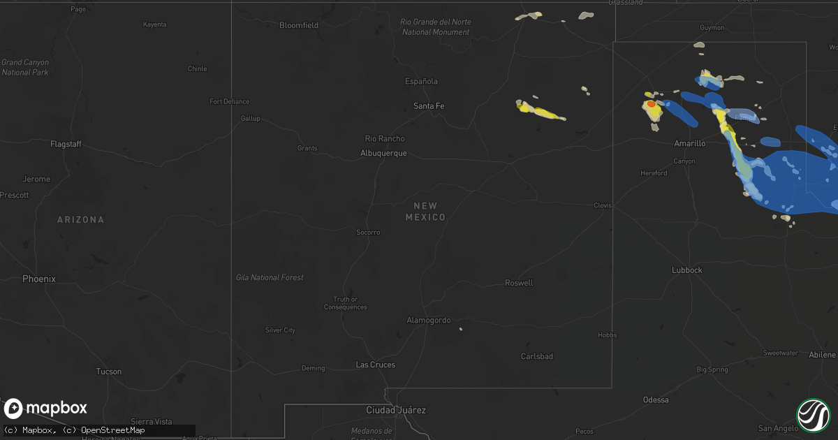 Hail map in New Mexico on June 9, 2022