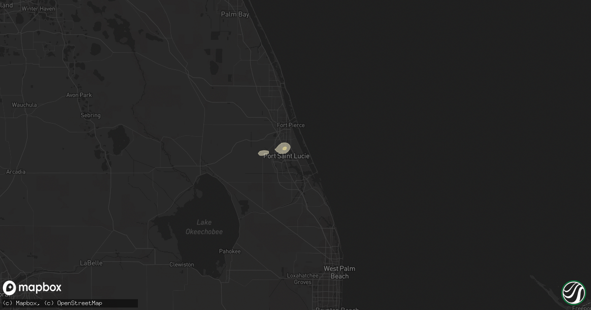 Hail map in Port Saint Lucie, FL on June 9, 2022