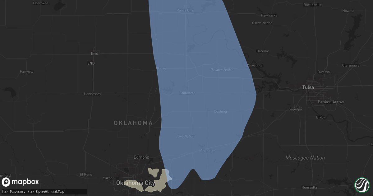 Hail map in Stillwater, OK on June 9, 2022