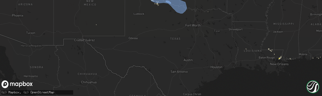 Hail map in Texas on June 9, 2022