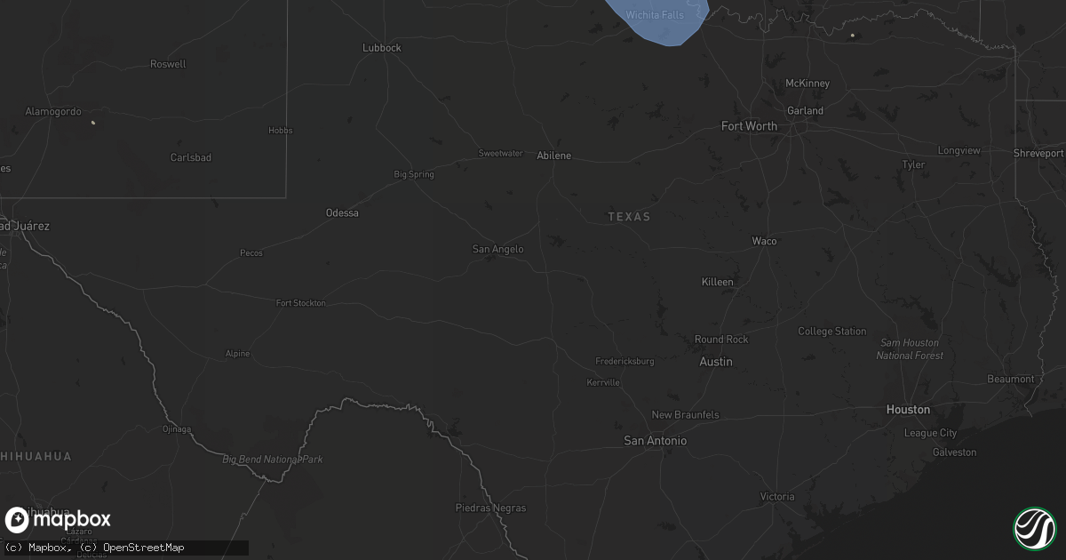 Hail map in Texas on June 9, 2022