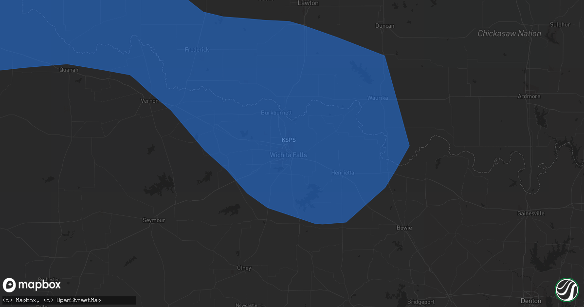 Hail map in Wichita Falls, TX on June 9, 2022
