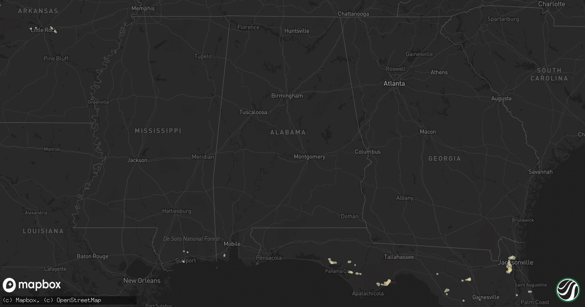 Hail map in Alabama on June 9, 2023
