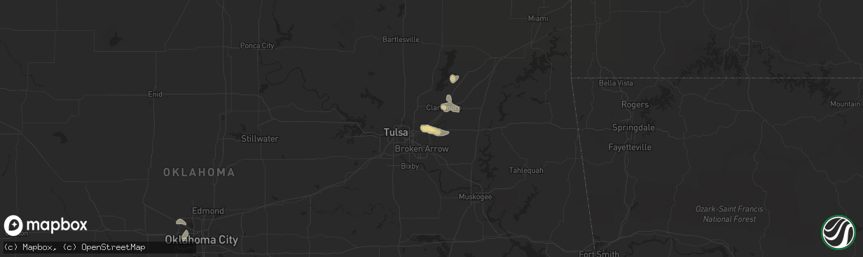 Hail map in Catoosa, OK on June 9, 2023
