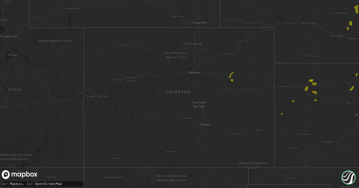 Hail map in Colorado on June 9, 2023